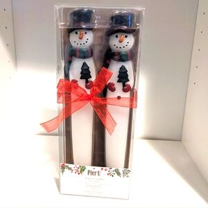 NIB Pier1 Imports Christmas Snowmen tapered candles